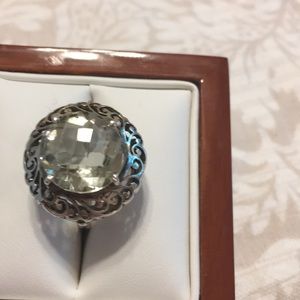 Amazing Green Quartz Sterling Cocktail Ring